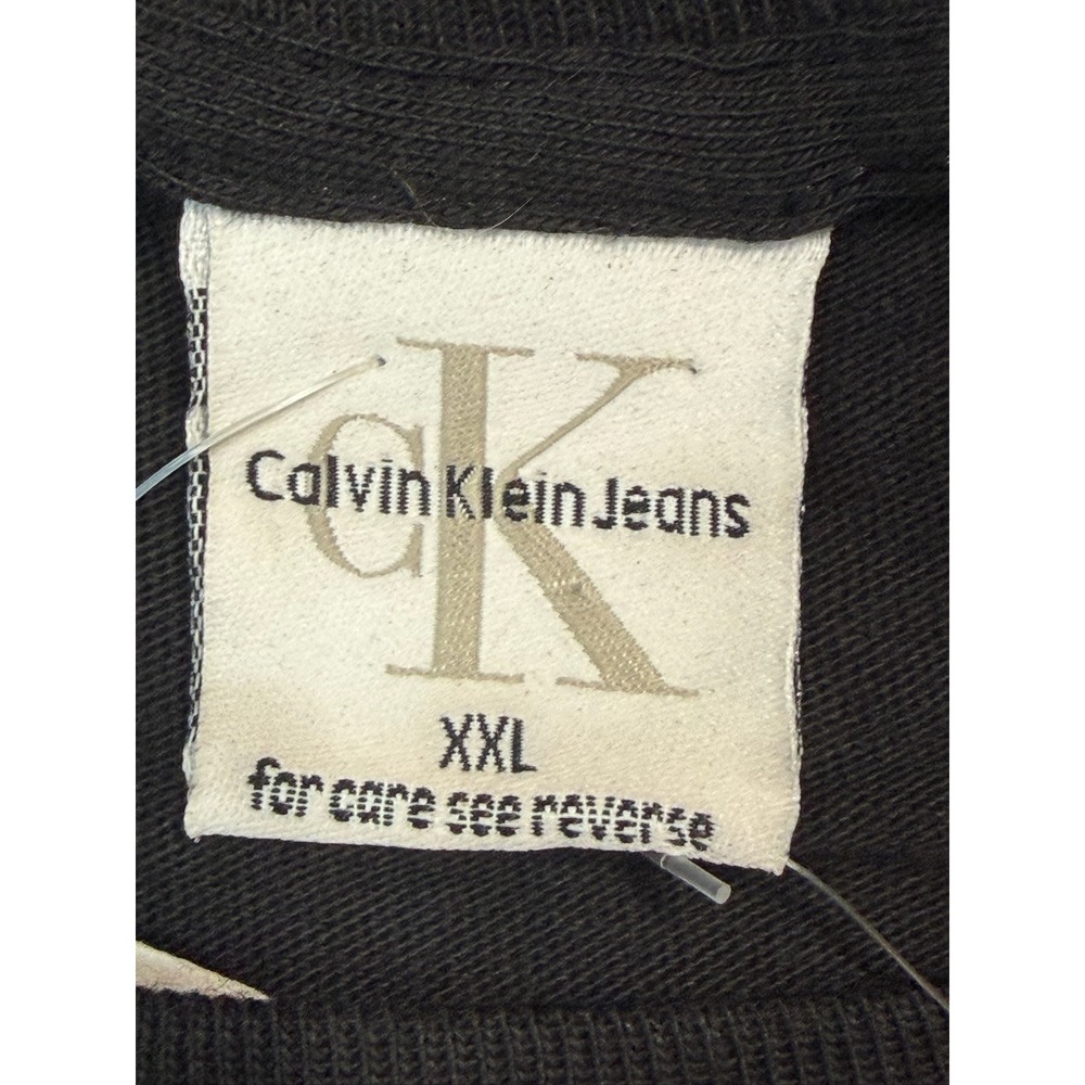 VTG Calvin Klein Mens XXL Black Short Sleeve Crewneck Tee Shirt Logo Graphic NWT - Picture 3 of 7